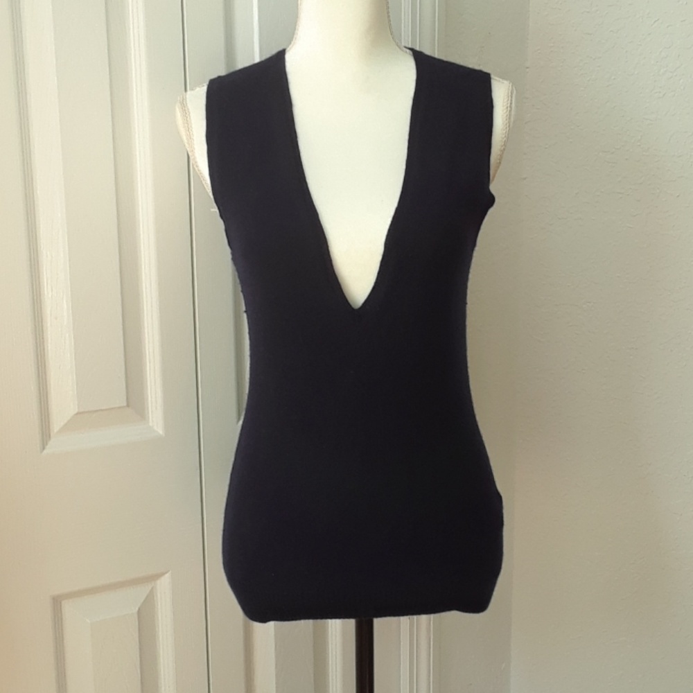 J. Crew Factory Blue V-Neck Sleeveless Sweater
